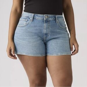 Levis Womens Mid Length Denim Shorts Classic Jean Shorts Plus Size 33